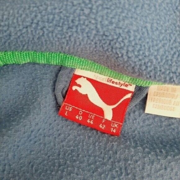 PUMA Soft Fleece Full Zip-up Light Jacket Blue Sz L - Picture 7 of 8